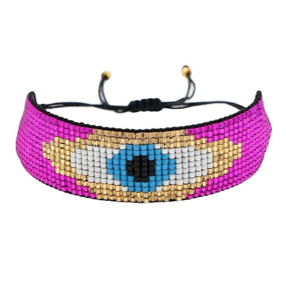 Evil Eye hand-Woven Miyuki Bead Bracelet